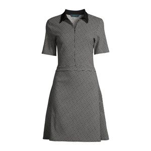 Collared Fit & Flare Jacquard Dress